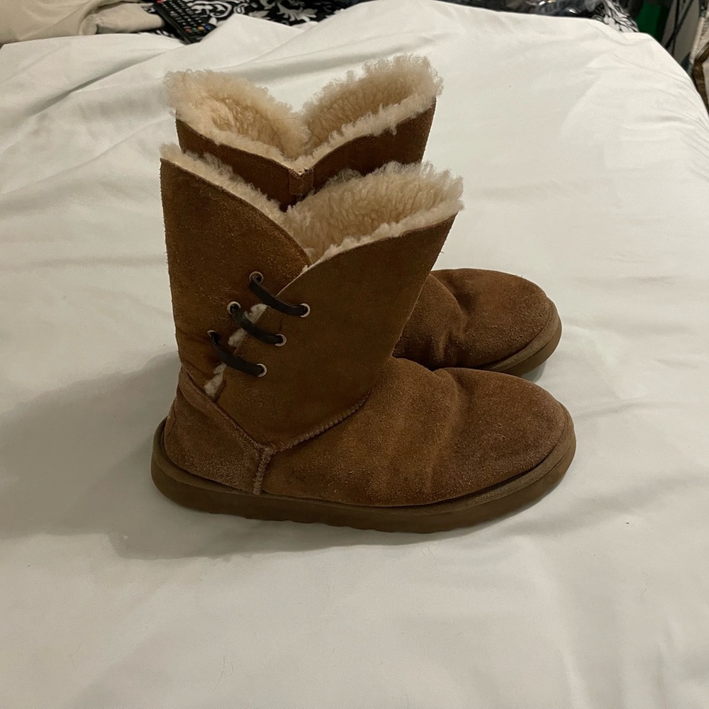 UGG Tan Shearling-Lined Winter Boots - Picture 4 of 7